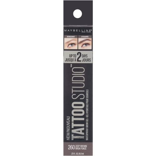 Maybelline Tattoo Studio Waterproof Brow Gel - 260 Deep Brown