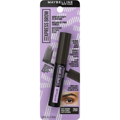 Maybelline Xpress Brow Fast Sculpt Gel Mascara - 260 Deep Brown