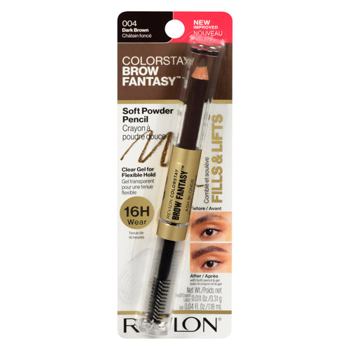 Revlon Colorstay Brow Fantasy Soft Powder Pencil & Clear Gel - 004 Dark Brown