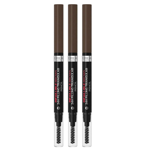 Loreal Infaillible Brows 24H Filling Triangular Pencil X 3 - 1.0 Ebony