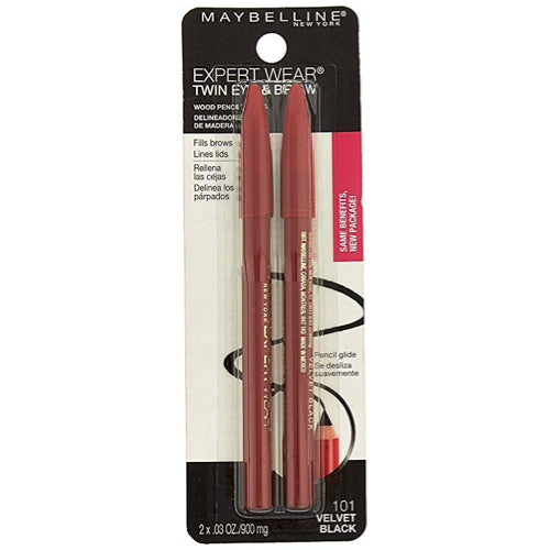 Maybelline Expert Wear Twin Eye & Brow Wood Pencil - 101 Velvet Black