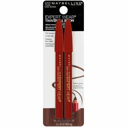 Maybelline Expert Wear Twin Eye & Brow Wood Pencil - 102 Dark Brown