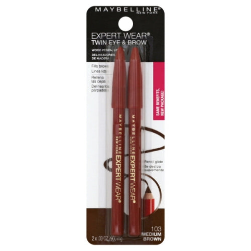 Maybelline Expert Wear Twin Eye & Brow Wood Pencil - 103 Medium Brown